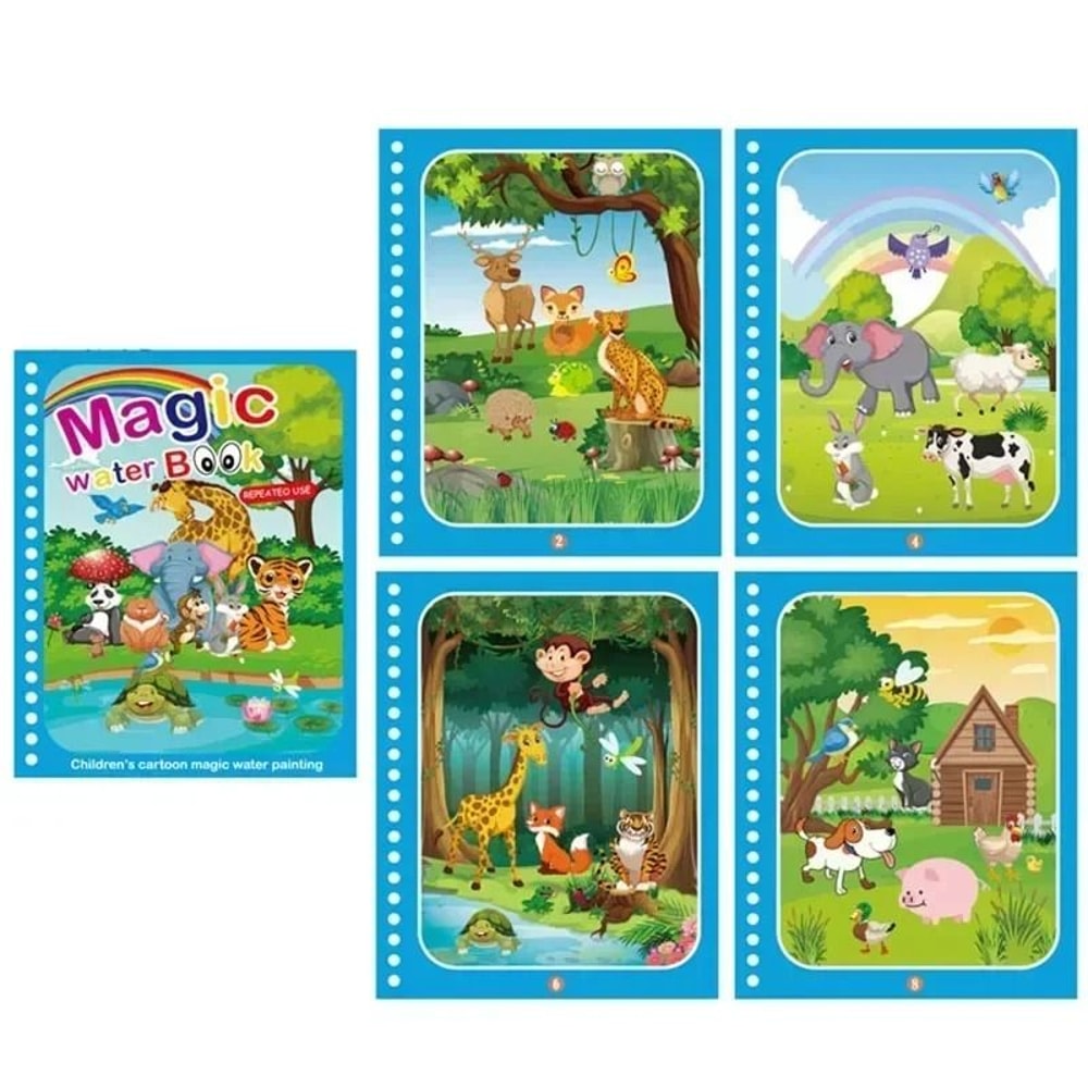 Reusable Magic Water Coloring Book DIY Sensory Drawing Toy For Kids Kindergarten Graffiti 11