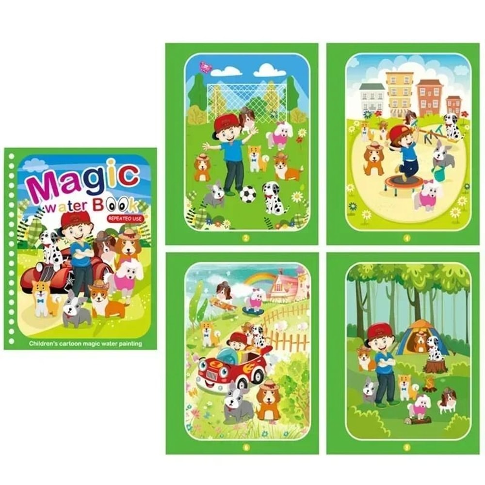 Reusable Magic Water Coloring Book DIY Sensory Drawing Toy For Kids Kindergarten Graffiti 13