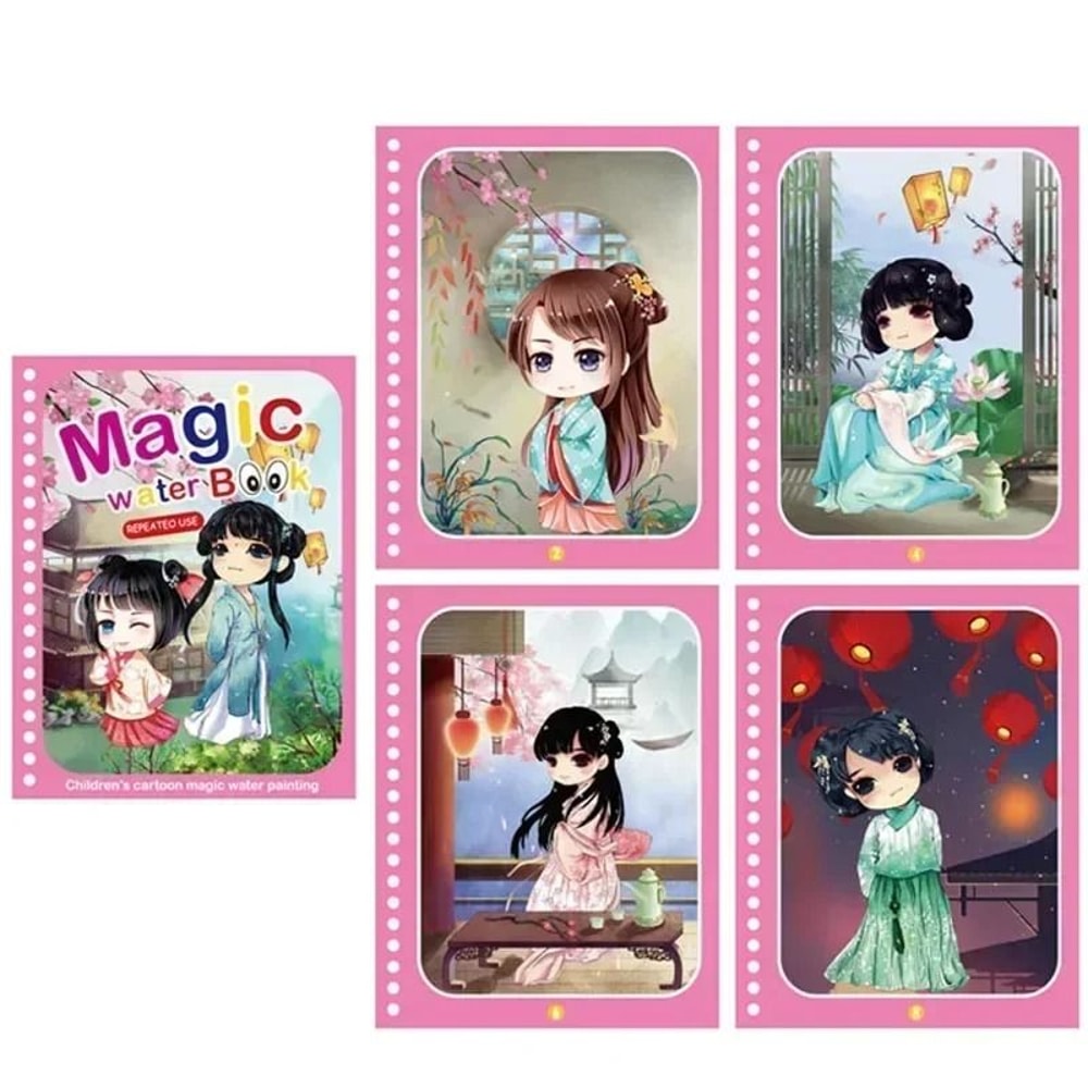 Reusable Magic Water Coloring Book DIY Sensory Drawing Toy For Kids Kindergarten Graffiti 16