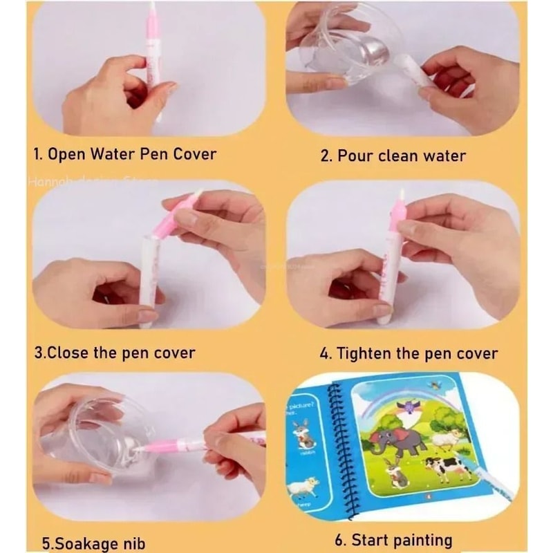 Reusable Magic Water Coloring Book DIY Sensory Drawing Toy For Kids Kindergarten Graffiti 5