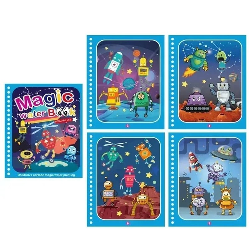 Reusable Magic Water Coloring Book DIY Sensory Drawing Toy For Kids Kindergarten Graffiti 7