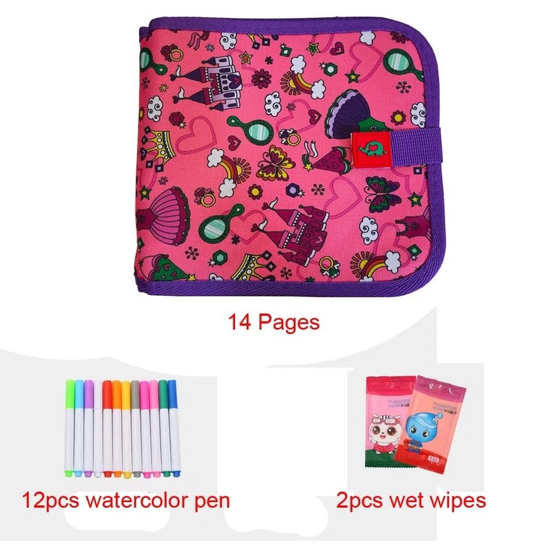 Cute Erasable Portable Graffiti Book Reusable Cartoon Doodle Writing Painting Set 6