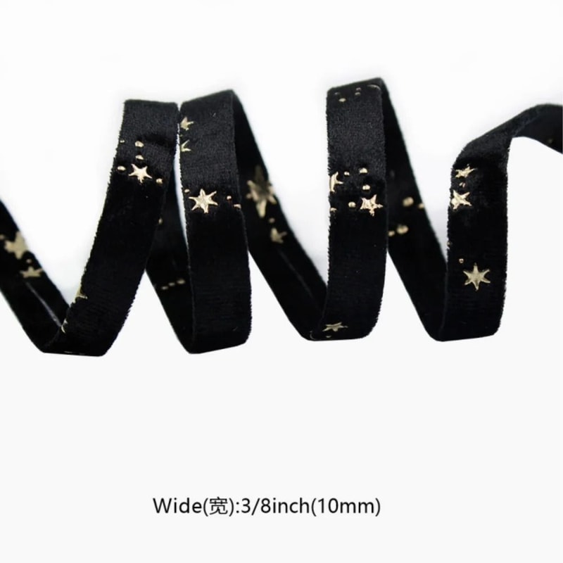 DoubleSided StarStamping Velvet Ribbon Premium Wedding Bouquet Christmas Party Decor 16