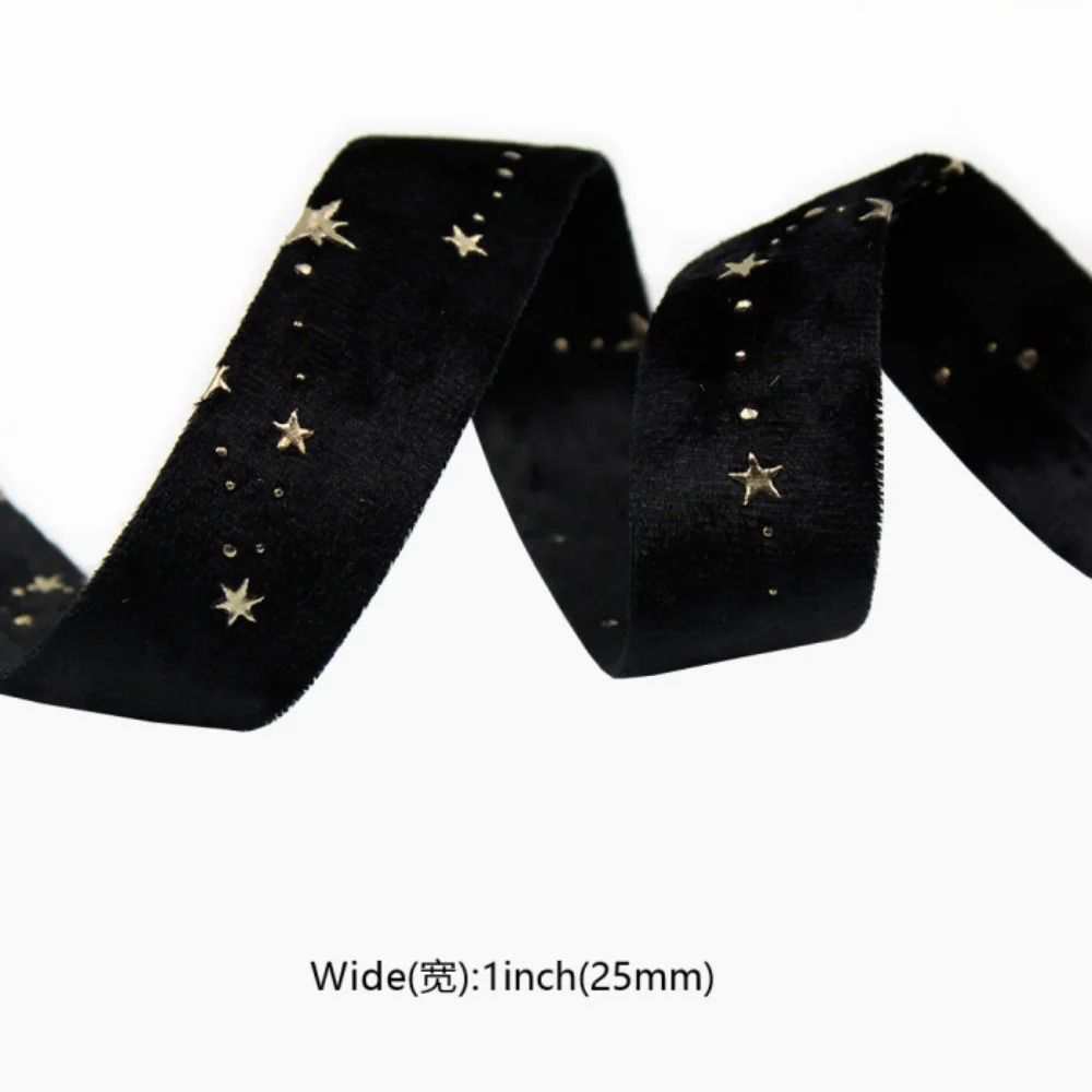 DoubleSided StarStamping Velvet Ribbon Premium Wedding Bouquet Christmas Party Decor 17