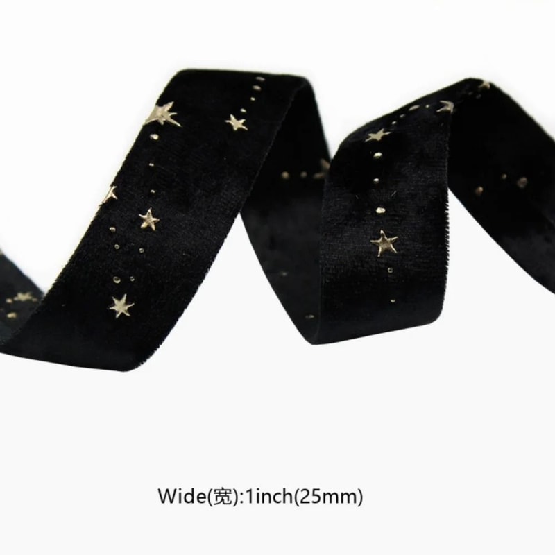 DoubleSided StarStamping Velvet Ribbon Premium Wedding Bouquet Christmas Party Decor 17