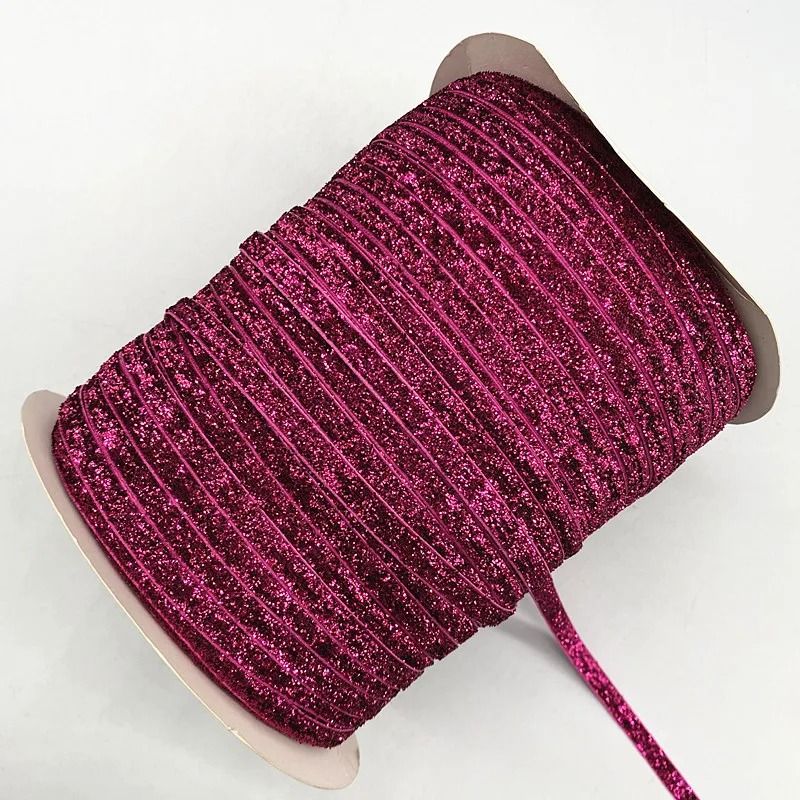 6mm Glitter Velvet Ribbon Professional SingleFace NonElastic Headband Bow Decoration 13