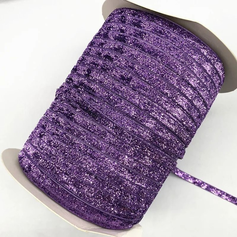 6mm Glitter Velvet Ribbon Professional SingleFace NonElastic Headband Bow Decoration 14