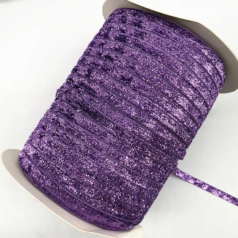 6mm Glitter Velvet Ribbon Professional SingleFace NonElastic Headband Bow Decoration 14