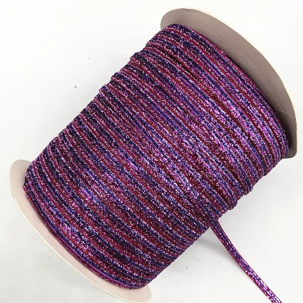 6mm Glitter Velvet Ribbon Professional SingleFace NonElastic Headband Bow Decoration 5