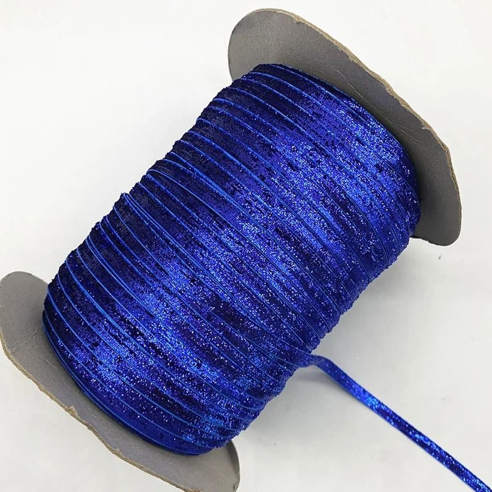 6mm Glitter Velvet Ribbon Professional SingleFace NonElastic Headband Bow Decoration 8