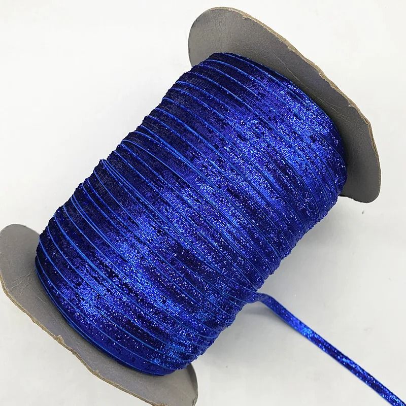 6mm Glitter Velvet Ribbon Professional SingleFace NonElastic Headband Bow Decoration 8