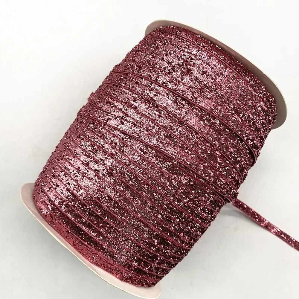 6mm Glitter Velvet Ribbon Professional SingleFace NonElastic Headband Bow Decoration 23