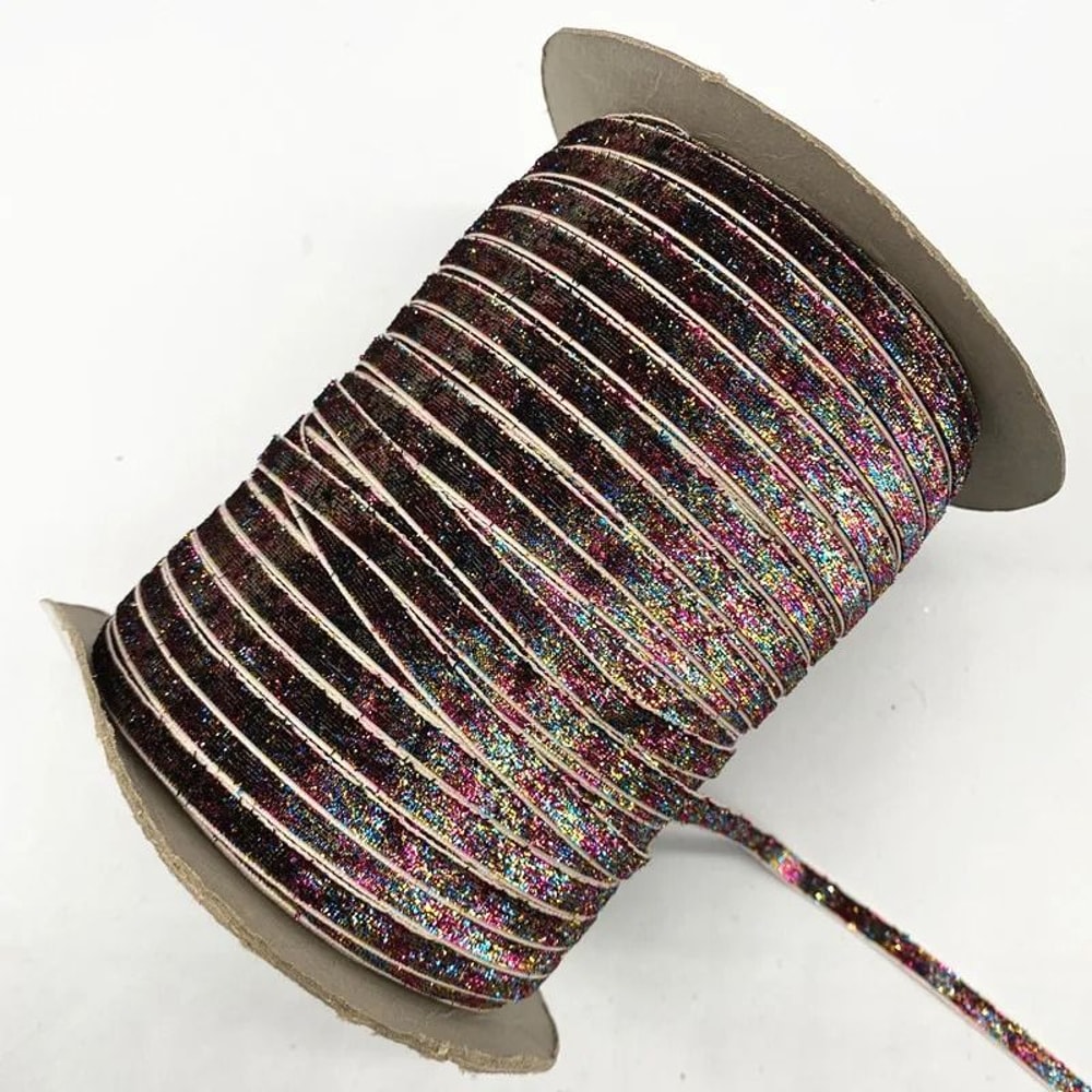 6mm Glitter Velvet Ribbon Professional SingleFace NonElastic Headband Bow Decoration 29
