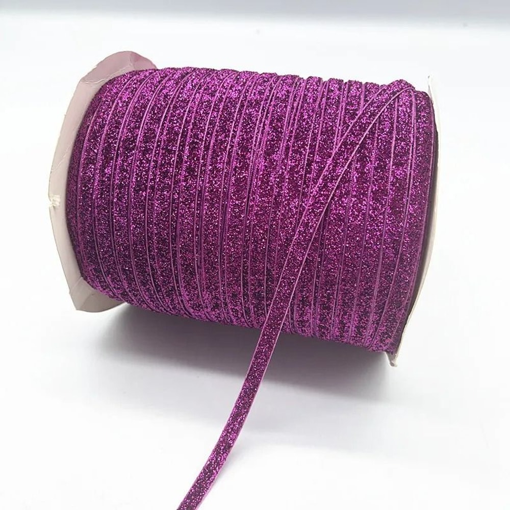 6mm Glitter Velvet Ribbon Professional SingleFace NonElastic Headband Bow Decoration 26