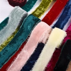 frayed-edge velvet suede ribbon | professional 1.57 in wedding invitation & bouquet wrapping system
