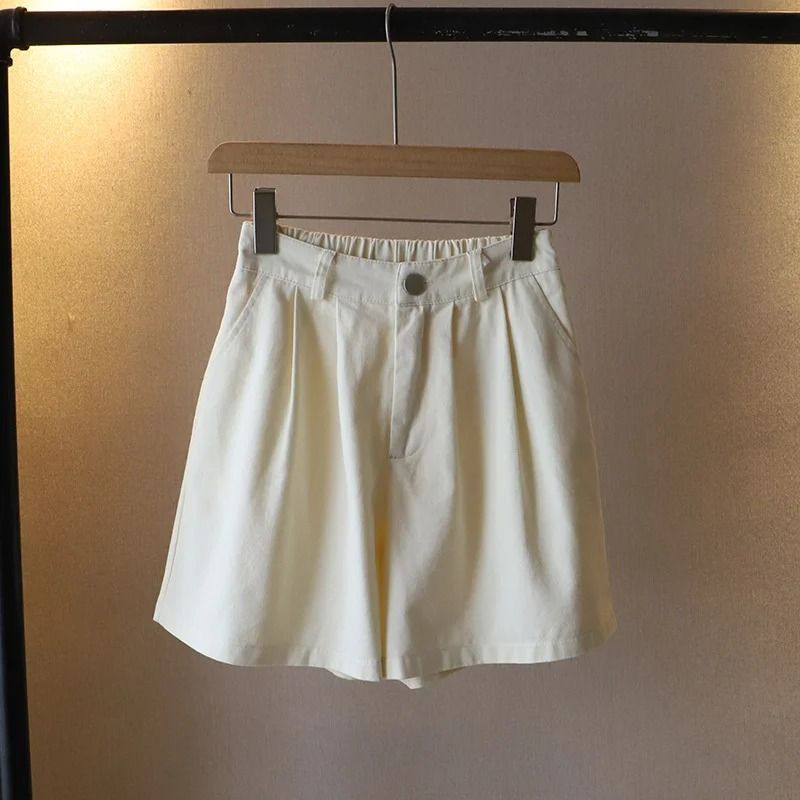 Summer Washed Cotton Short Pants Womens Oversize HighWaist WideLeg Comfort System 10