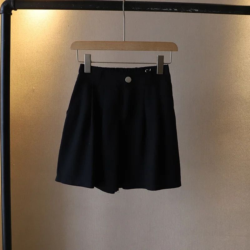 Summer Washed Cotton Short Pants Womens Oversize HighWaist WideLeg Comfort System 7