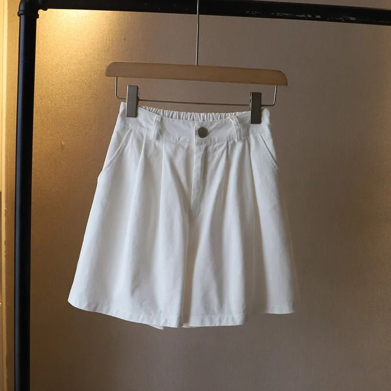Summer Washed Cotton Short Pants Womens Oversize HighWaist WideLeg Comfort System 8