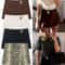 HH 2025 Autumn Asymmetric Culottes Womens HighWaist ALine Pantskirt With Metal Applique 0