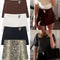 HH 2025 Autumn Asymmetric Culottes Womens HighWaist ALine Pantskirt With Metal Applique 0