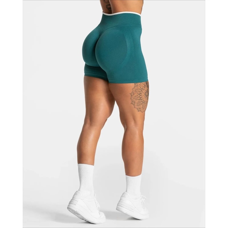 Womens Seamless HighWaist Gym Shorts Solid Color HipLifting Yoga Running Performance System 11