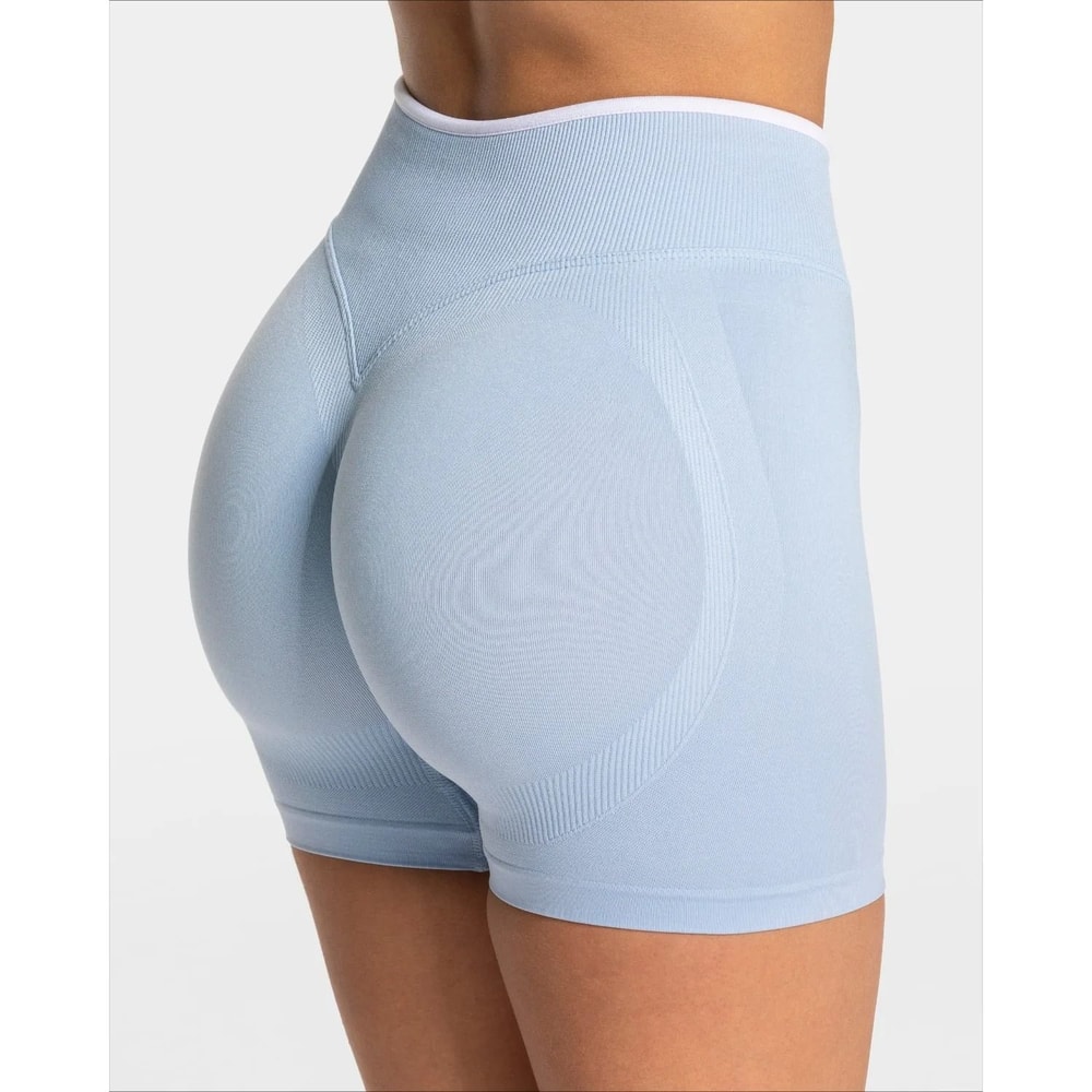 Womens Seamless HighWaist Gym Shorts Solid Color HipLifting Yoga Running Performance System 2