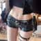 Vintage Nightclub PU Leather Ultra Shorts Sexy LowWaist Boots Shorts With Belt 0