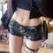 Vintage Nightclub PU Leather Ultra Shorts Sexy LowWaist Boots Shorts With Belt 0