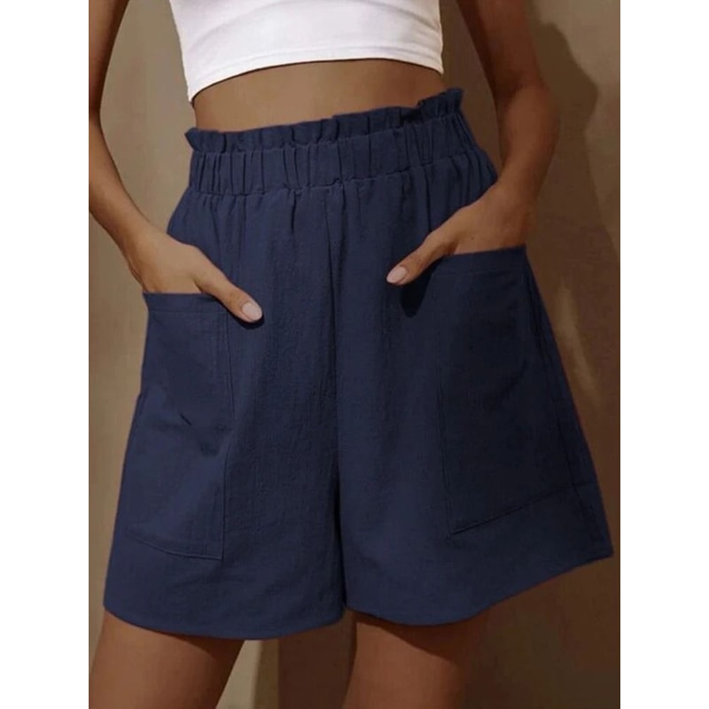 Womens Summer Loose Casual Shorts HighWaist WideLeg Sports Leisure Comfort System 9