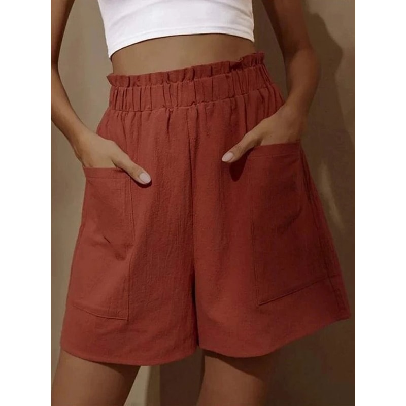 Womens Summer Loose Casual Shorts HighWaist WideLeg Sports Leisure Comfort System 10