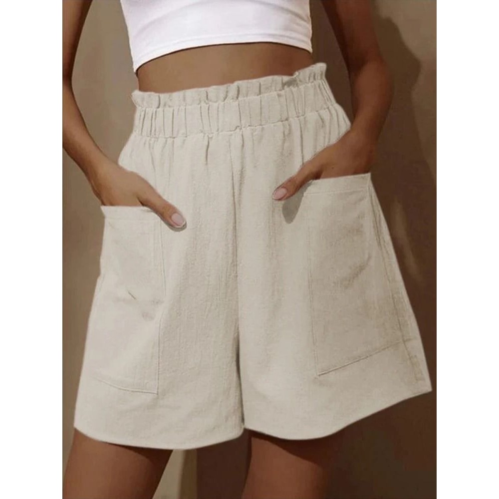 Womens Summer Loose Casual Shorts HighWaist WideLeg Sports Leisure Comfort System 7