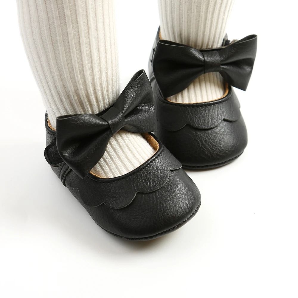 Baby Casual Mary Janes Newborn Bowknot NonSlip SoftSole PU First Walkers 5