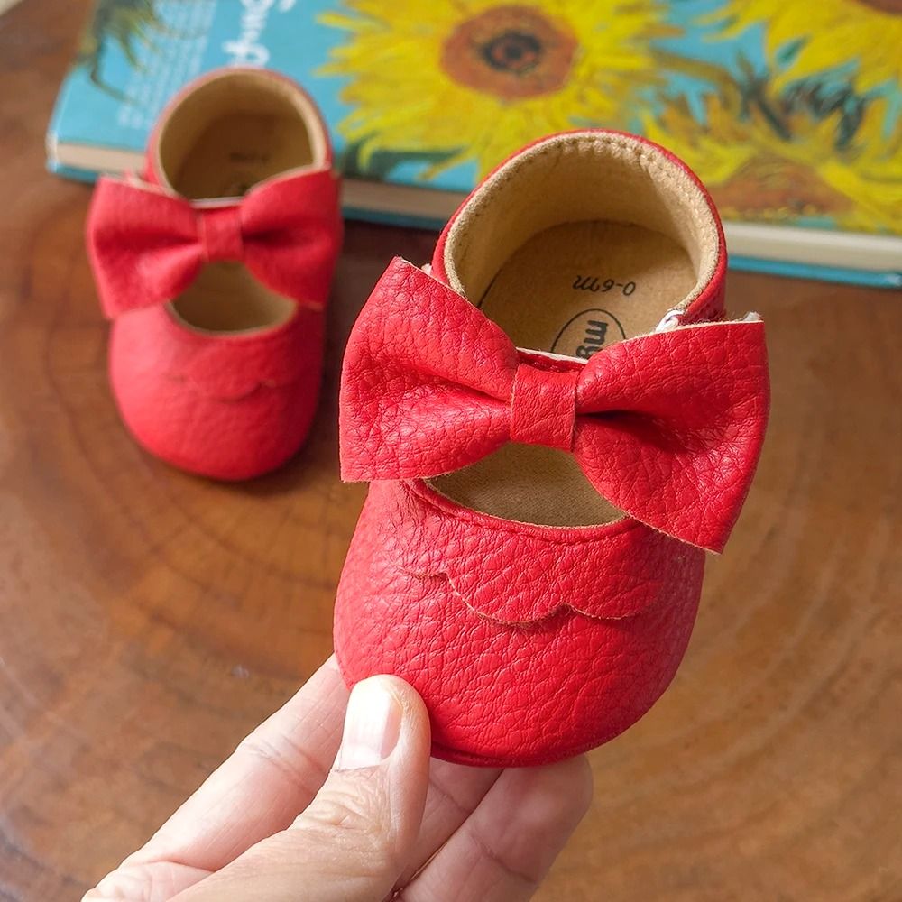 Baby Casual Mary Janes Newborn Bowknot NonSlip SoftSole PU First Walkers 9