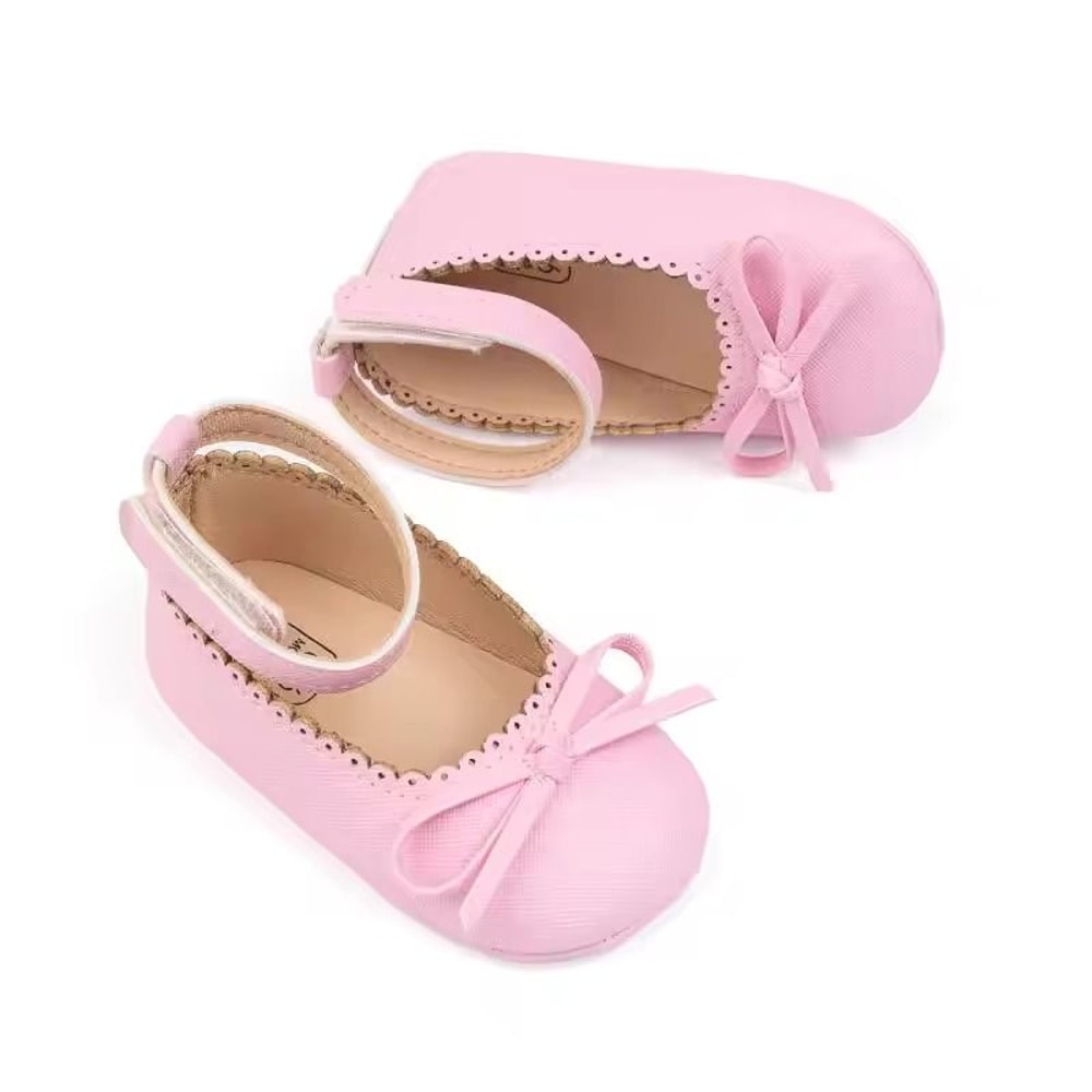 Meckior Baby Girl Princess Shoes SoftSole Leather Bowknot First Walkers 2