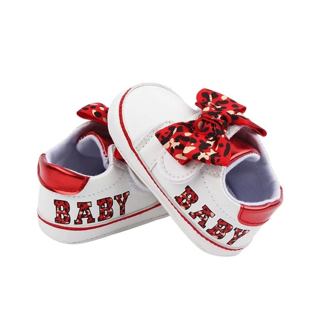 Citgeett Autumn Infant Sneakers Baby Girl Leopard Print Bow Letter First Walking System 1
