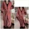Womens Warm Velour Homewear Set Burgundy Kimono Robe Cami Sleepwear Winter Loungewear System 11