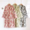 Womens Retro Jacquard Cotton Robe Premium Kimono Cardigan Breathable Loungewear System 1