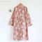 Womens Retro Jacquard Cotton Robe Premium Kimono Cardigan Breathable Loungewear System 3