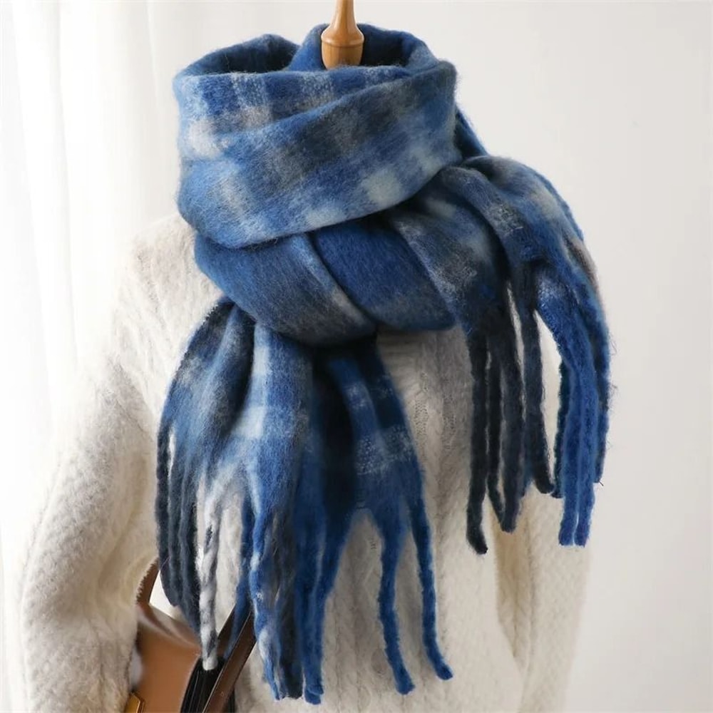 Korean Winter Imitation Cashmere Scarf Premium Thick Warm Shawl Tassel Blanket System 9