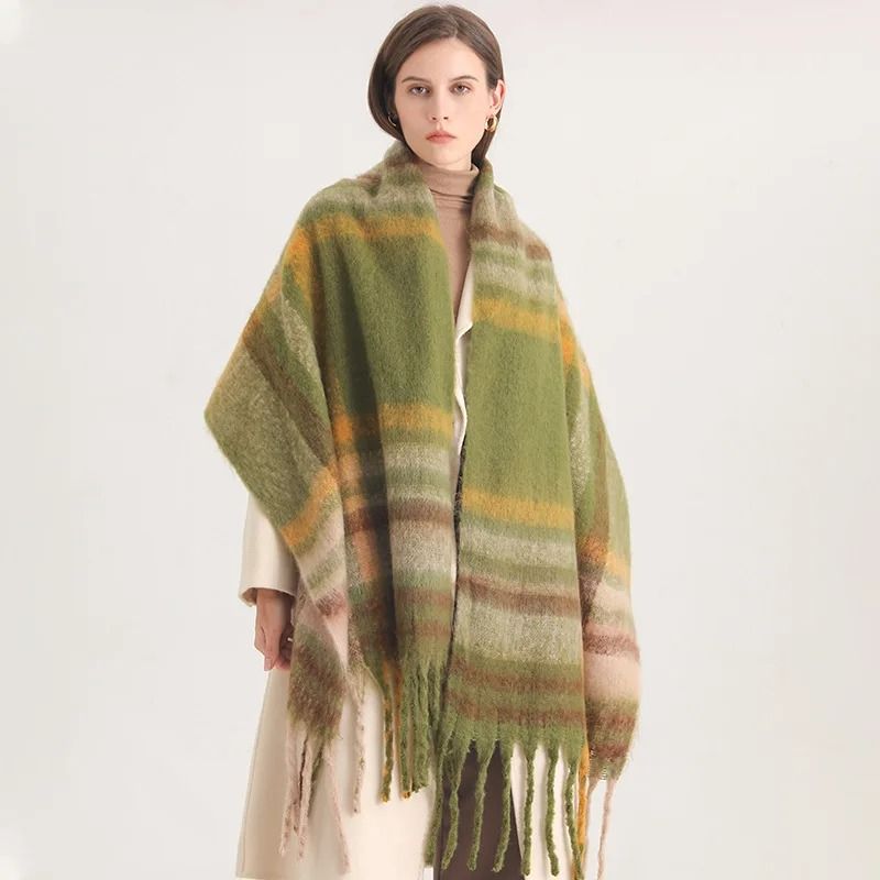 Korean Winter Imitation Cashmere Scarf Premium Thick Warm Shawl Tassel Blanket System 3