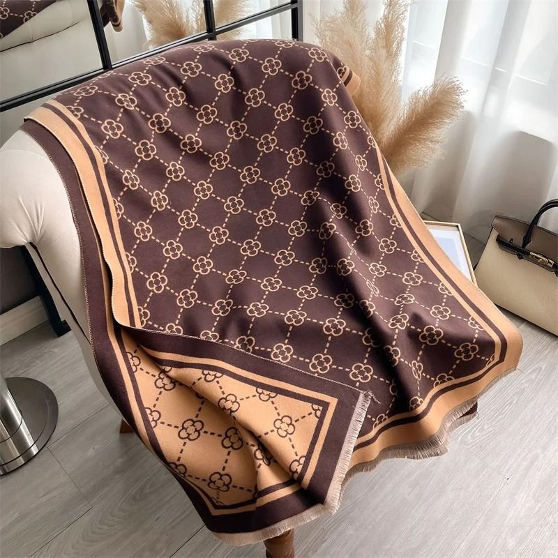 Luxury Plaid CashmereFeel Scarf Womens Winter Pashmina Shawl Heavyweight Blanket Wrap System 3