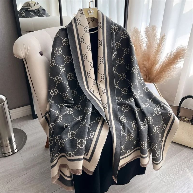 Luxury Plaid CashmereFeel Scarf Womens Winter Pashmina Shawl Heavyweight Blanket Wrap System 7