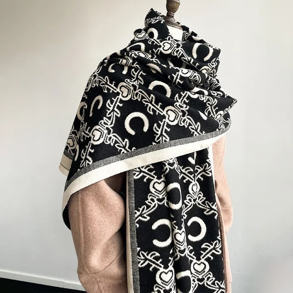 2024 Luxury Paisley Cashmere Shawl Premium Winter Neckerchief Thick Blanket Poncho System 4