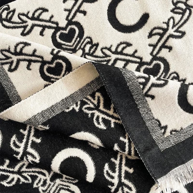 2024 Luxury Paisley Cashmere Shawl Premium Winter Neckerchief Thick Blanket Poncho System 5