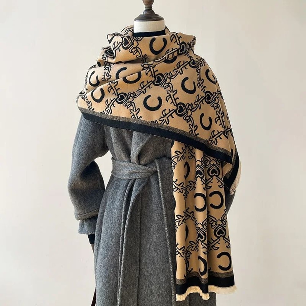 2024 Luxury Paisley Cashmere Shawl Premium Winter Neckerchief Thick Blanket Poncho System 6