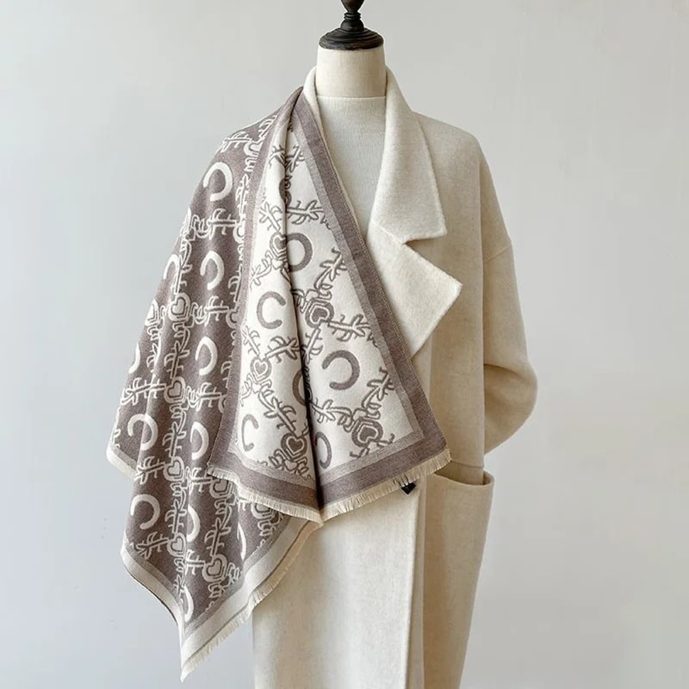 2024 Luxury Paisley Cashmere Shawl Premium Winter Neckerchief Thick Blanket Poncho System 8