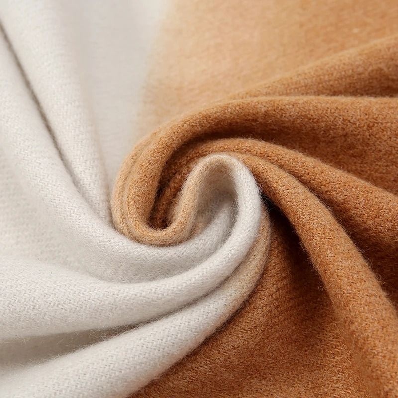 2024 Gradient CashmereFeel Scarf Womens Ombre Tassel Shawl Winter Warm Blanket System 5