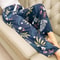 Womens Floral Viscose WideLeg Pants AntiMosquito Drape Loose Straight Pajama System 12