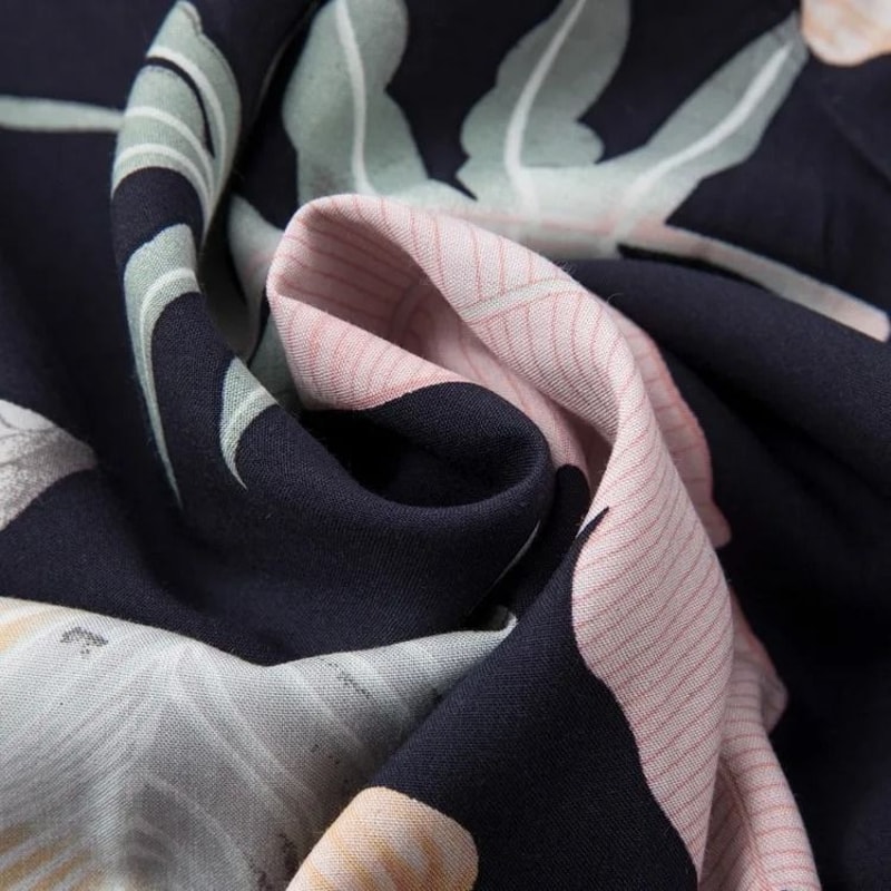 Womens Floral Viscose WideLeg Pants AntiMosquito Drape Loose Straight Pajama System 3