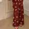 Womens Floral Viscose WideLeg Pants AntiMosquito Drape Loose Straight Pajama System 19